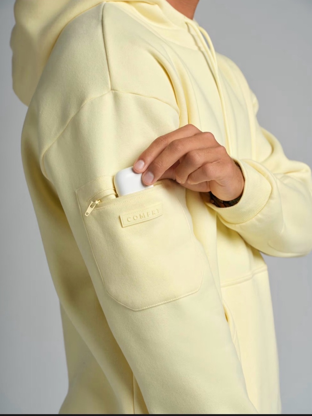 Comfrt Airplane Travel Mode Hoodie Unisex in Buttercream Size 2XL - Picture 2 of 7